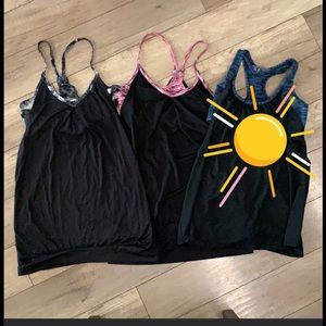 Two Workout tank tops with built in bras bundle